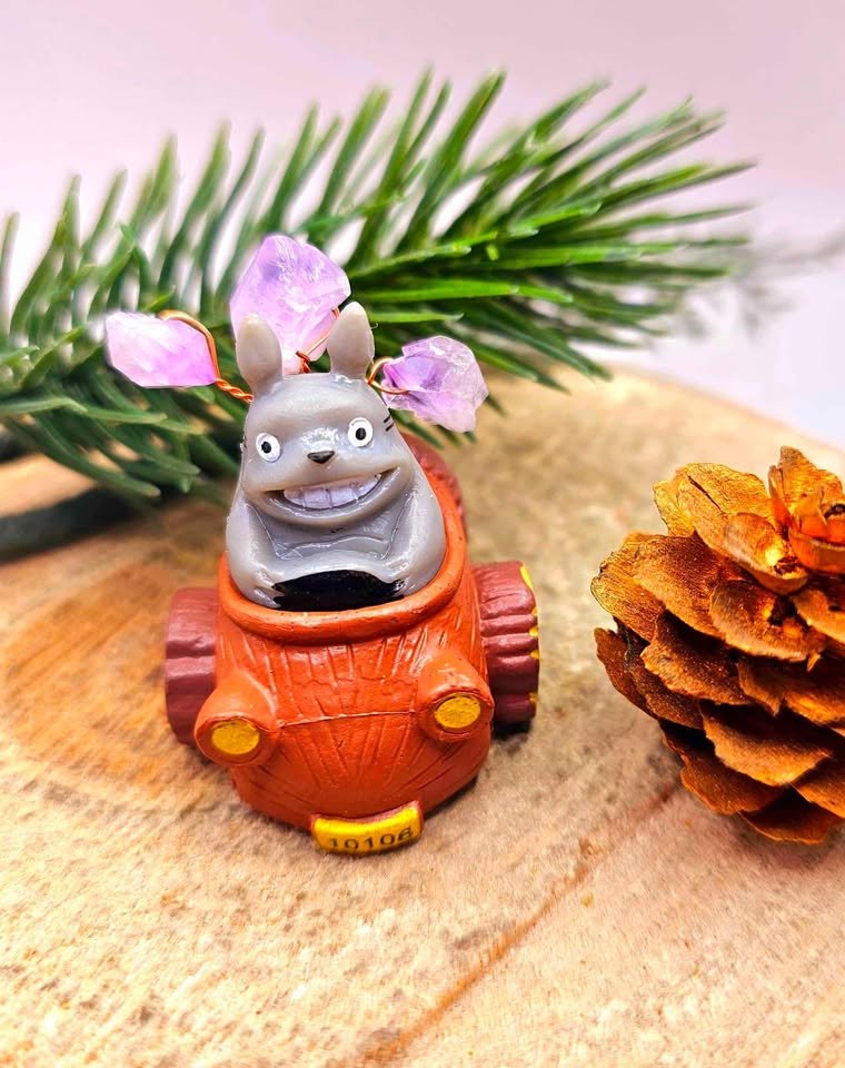 Totoro Amethyst Stone Decor Figure