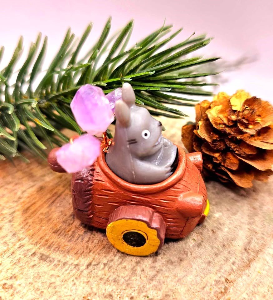 Totoro Amethyst Stone Decor Figure