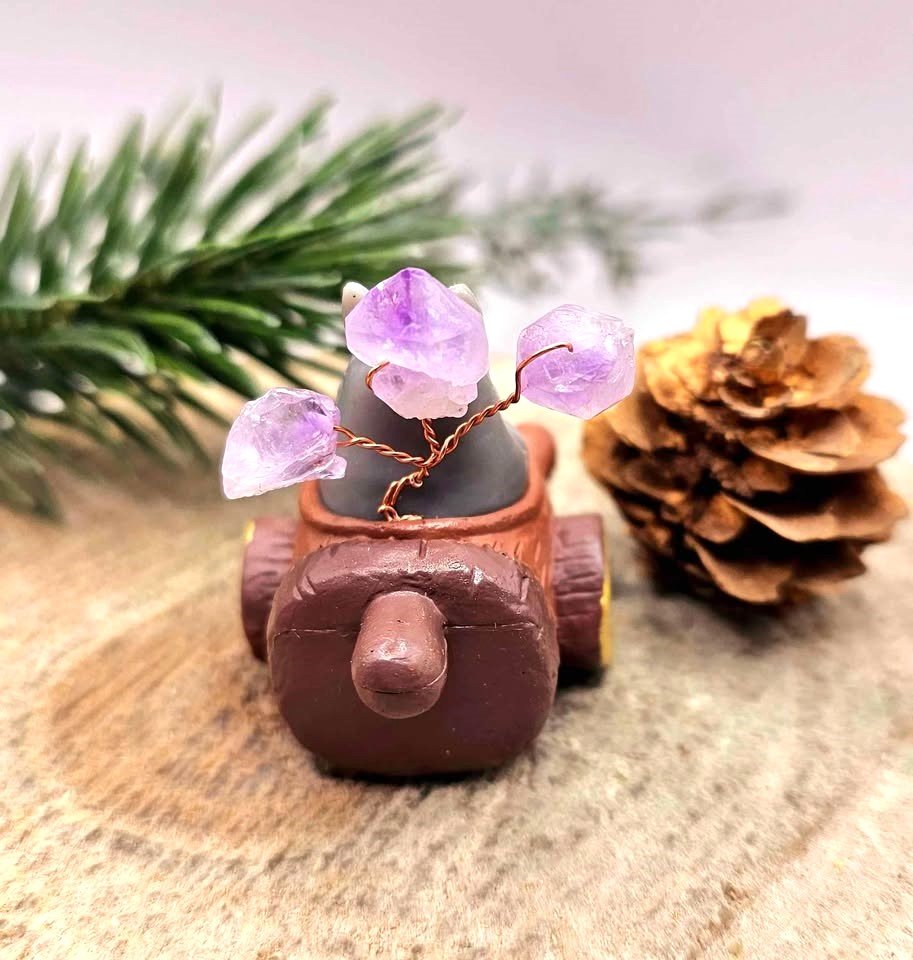 Totoro Amethyst Stone Decor Figure