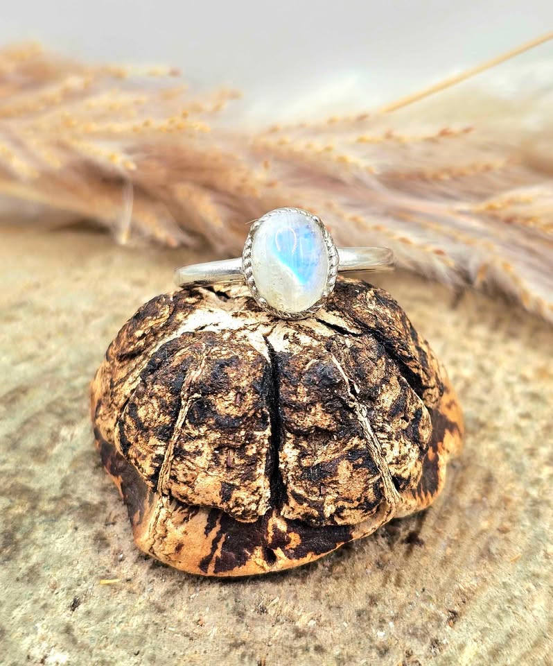 Nature Flashy Moonstone Adjustable Ring
