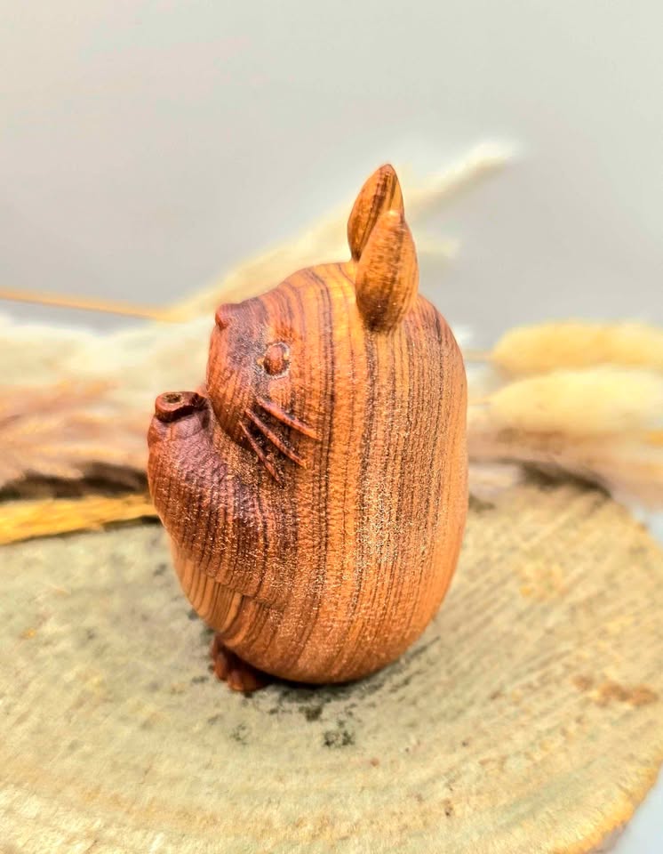 Nature Wood Carved Totoro Incense Holder