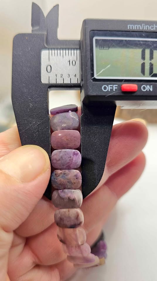 Genuine Nature Sugilite Oblong Tiles Beads Bracelet