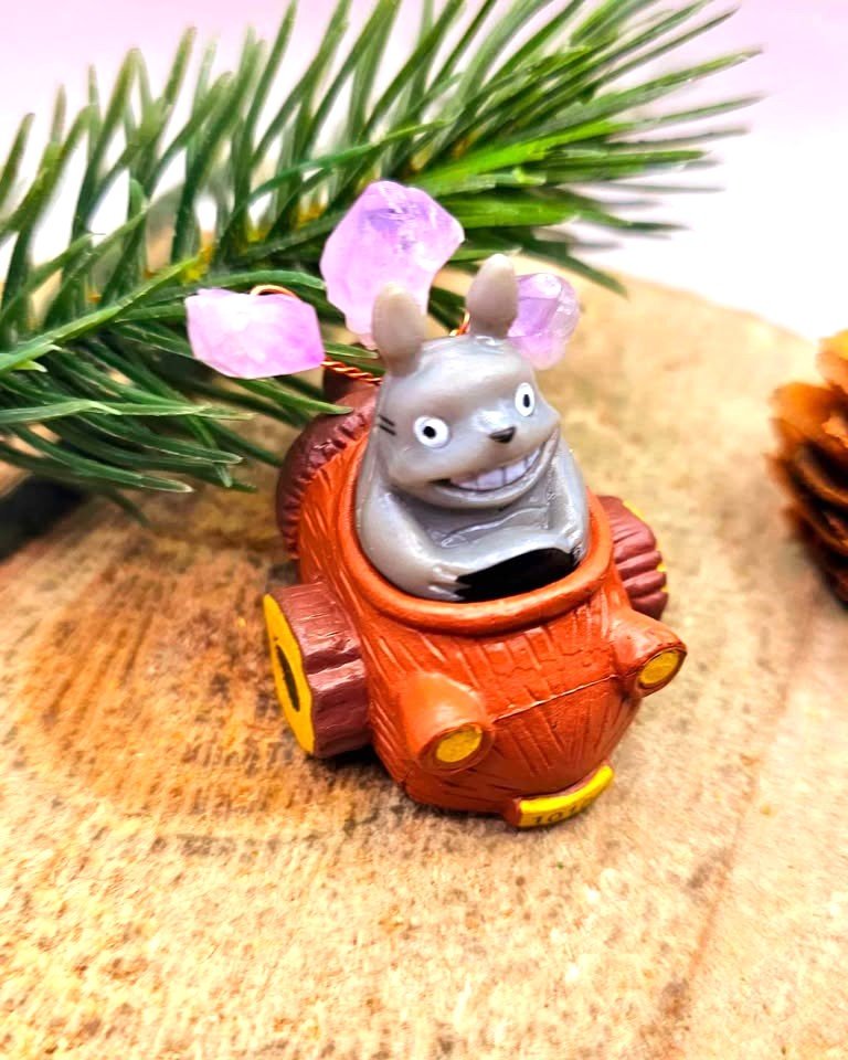 Totoro Amethyst Stone Decor Figure