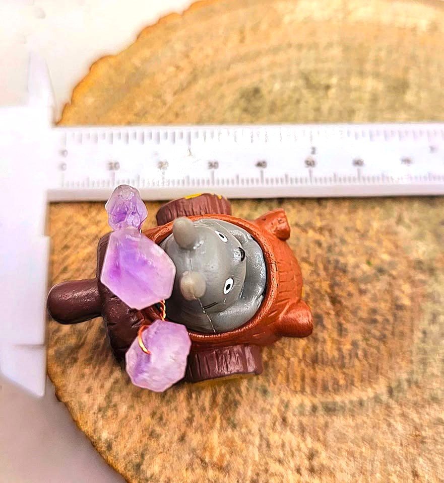 Totoro Amethyst Stone Decor Figure