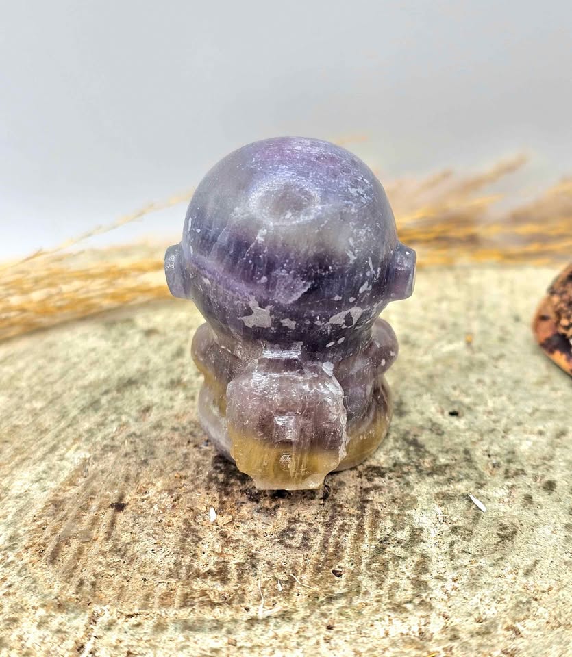 Nature Fluorite Hand Carved Astronaut Figure