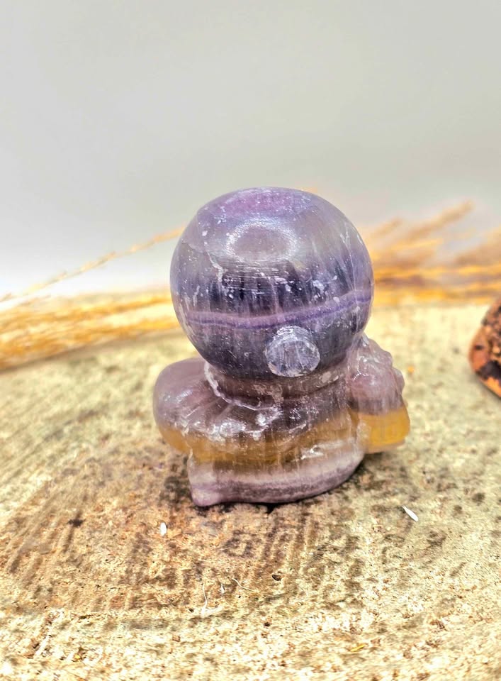 Nature Fluorite Hand Carved Astronaut Figure
