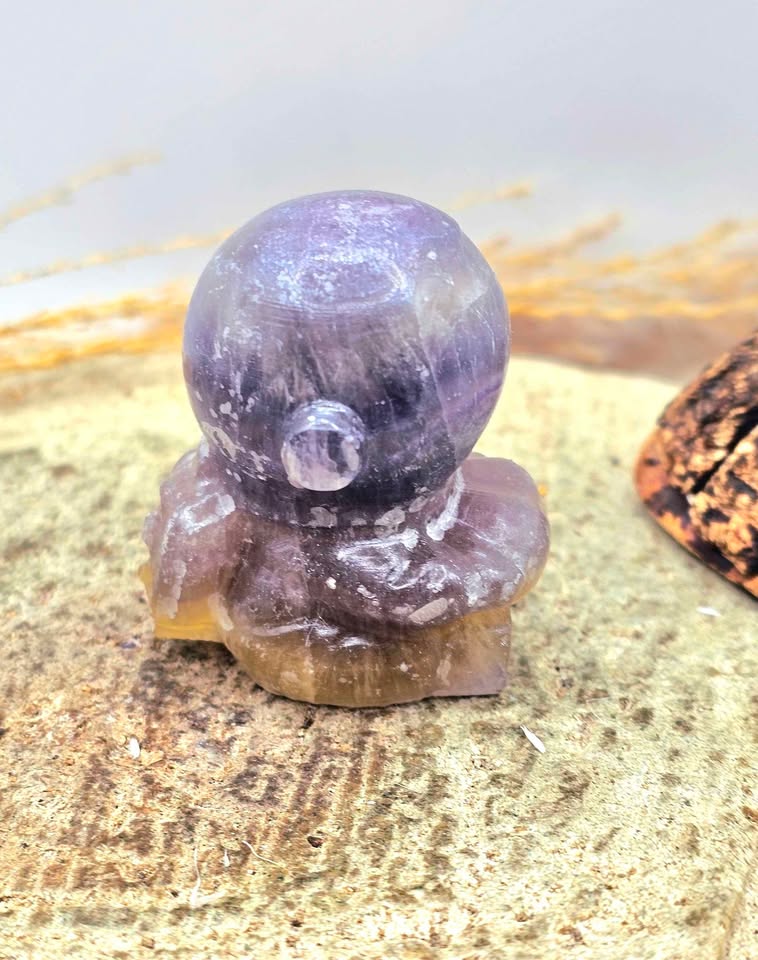 Nature Fluorite Hand Carved Astronaut Figure