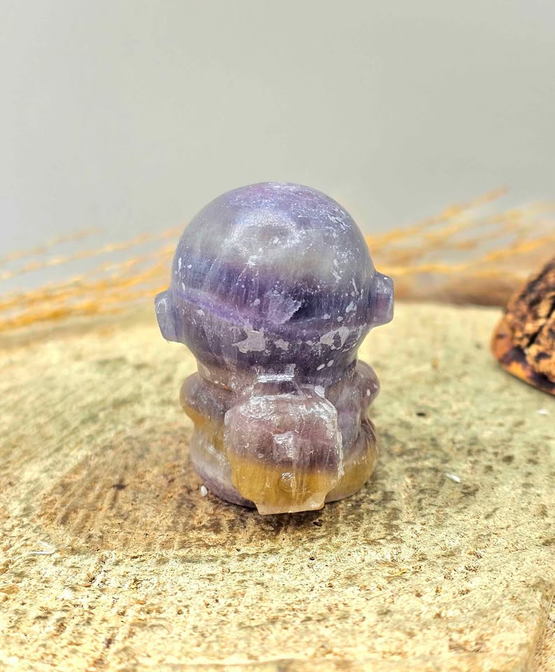Nature Fluorite Hand Carved Astronaut Figure