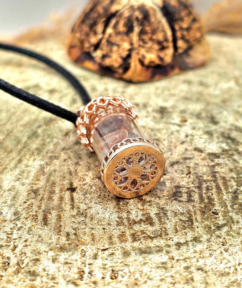 Nature Super Seven Crystal Chips Bottle Pendant Necklace