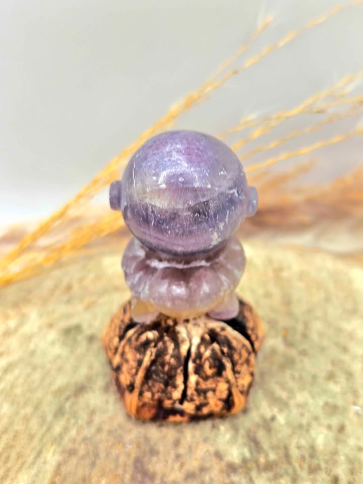 Nature Fluorite Hand Carved Astronaut Figure