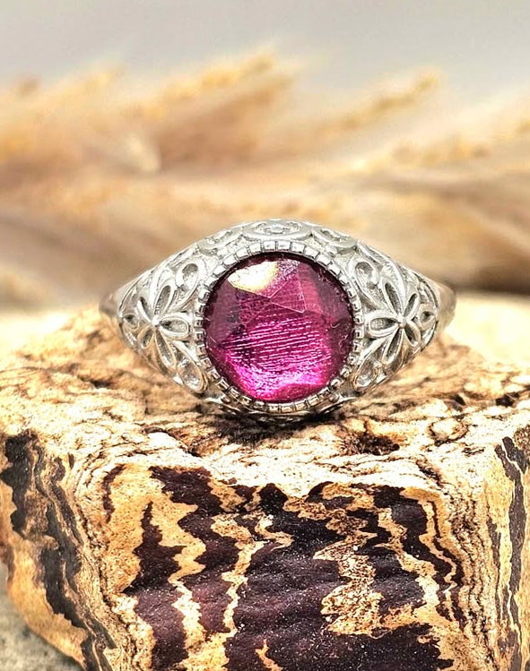 Genuine Pink Meteorite S925 Ring