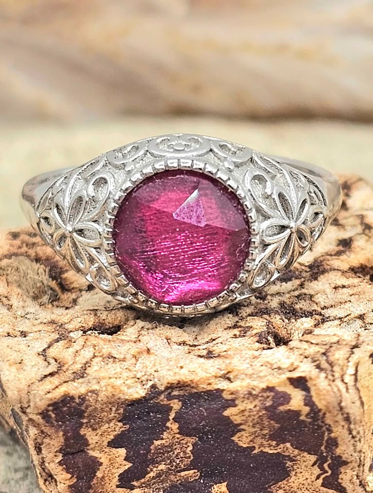 Genuine Pink Meteorite S925 Ring