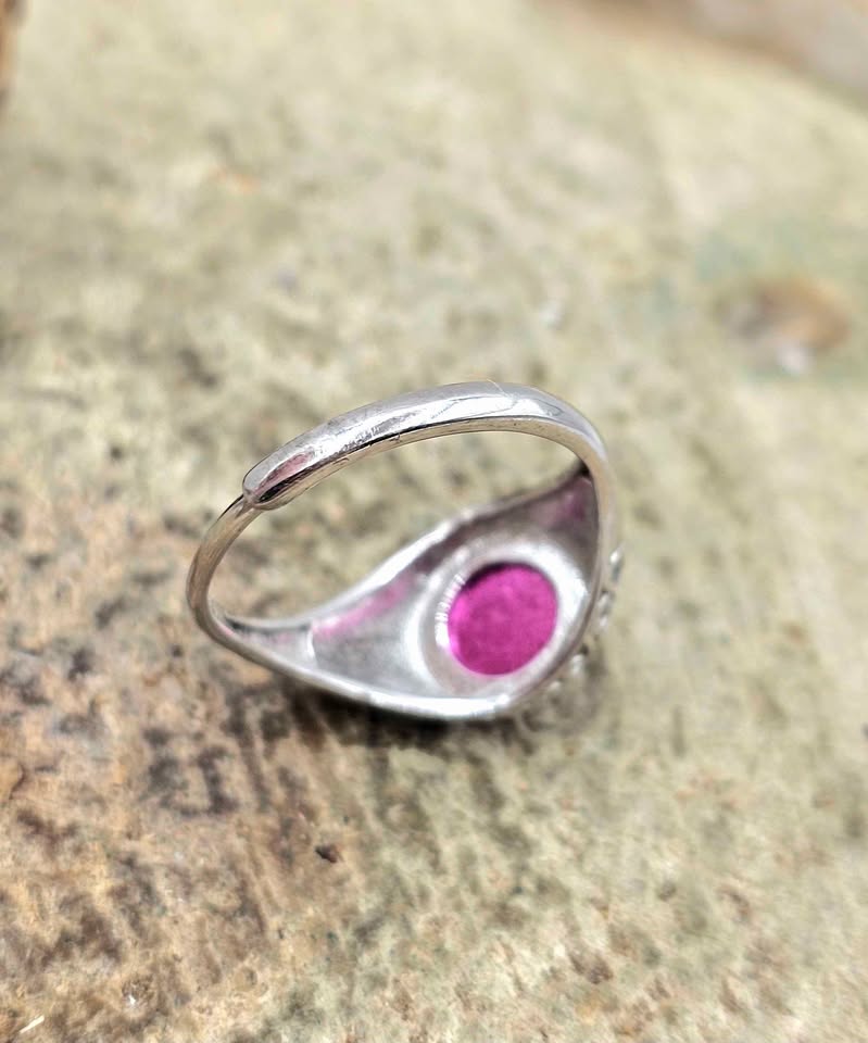 Genuine Pink Meteorite S925 Ring