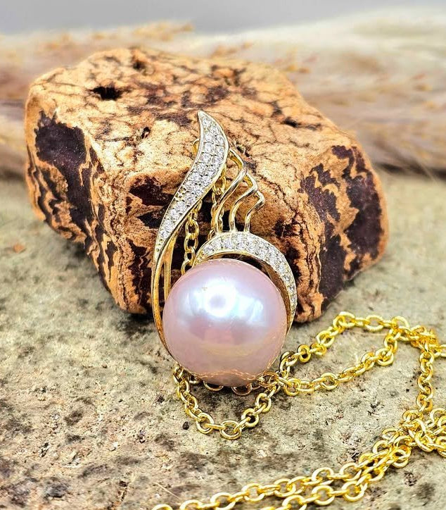 Fresh Water Pink Pearl S925 Pendant Necklace