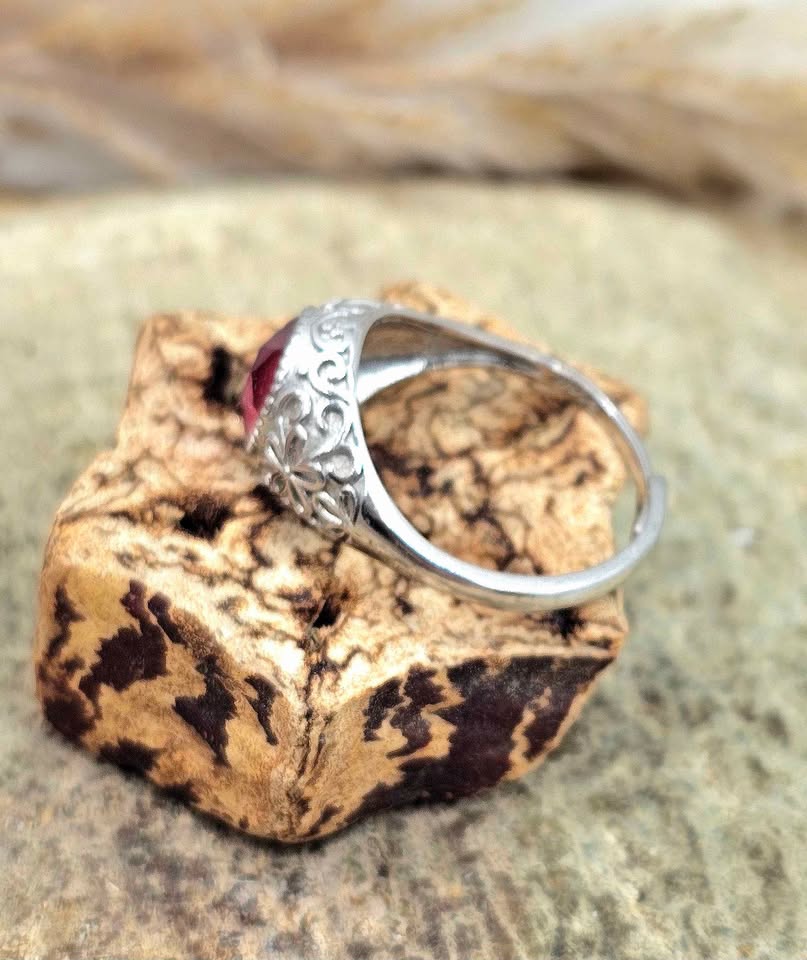 Genuine Pink Meteorite S925 Ring
