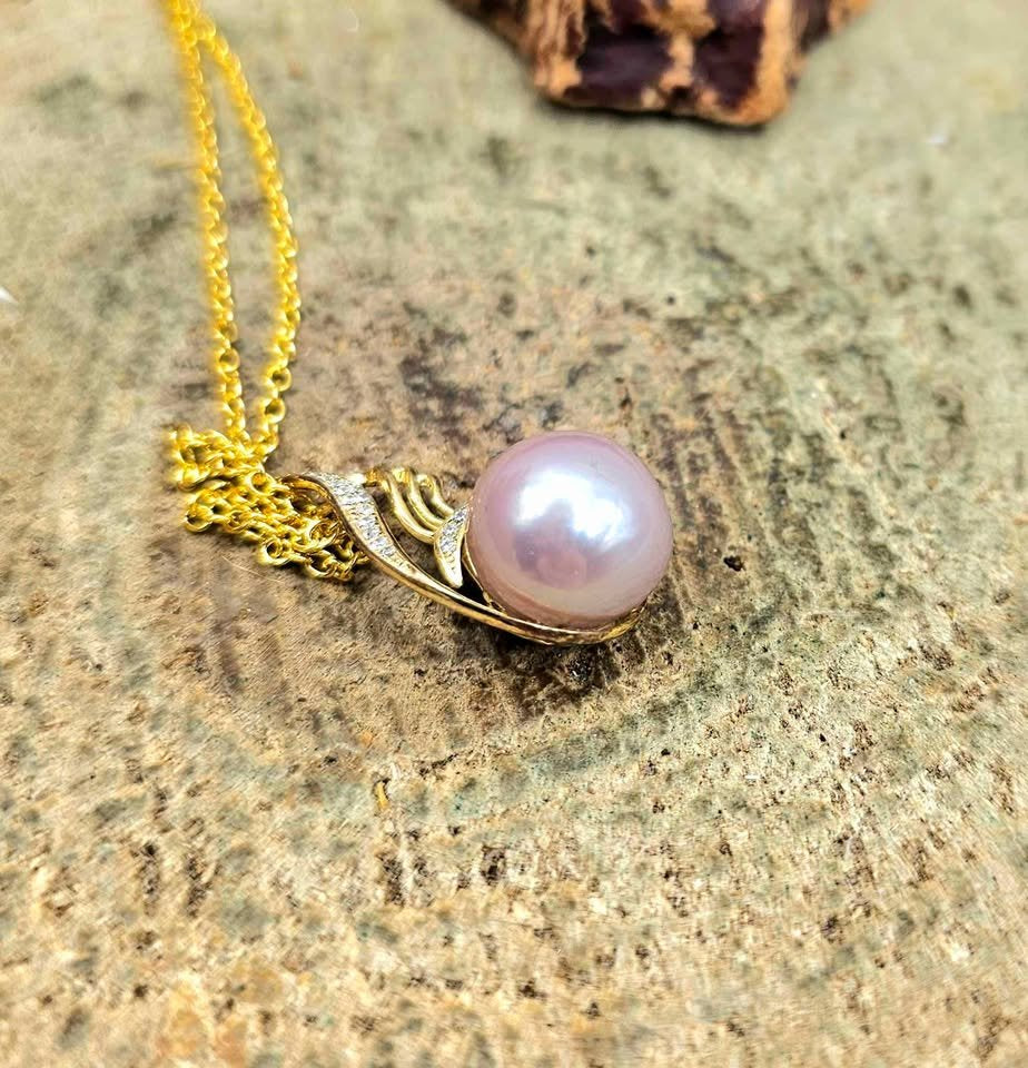 Fresh Water Pink Pearl S925 Pendant Necklace