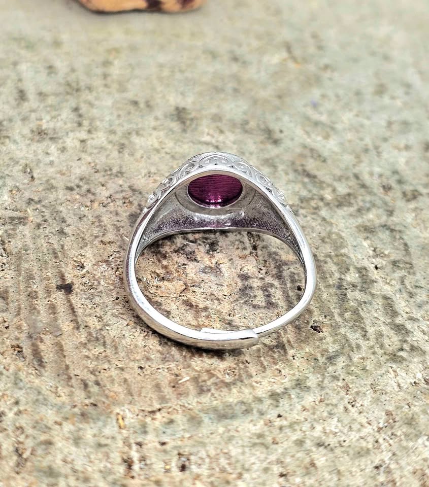 Genuine Pink Meteorite S925 Ring
