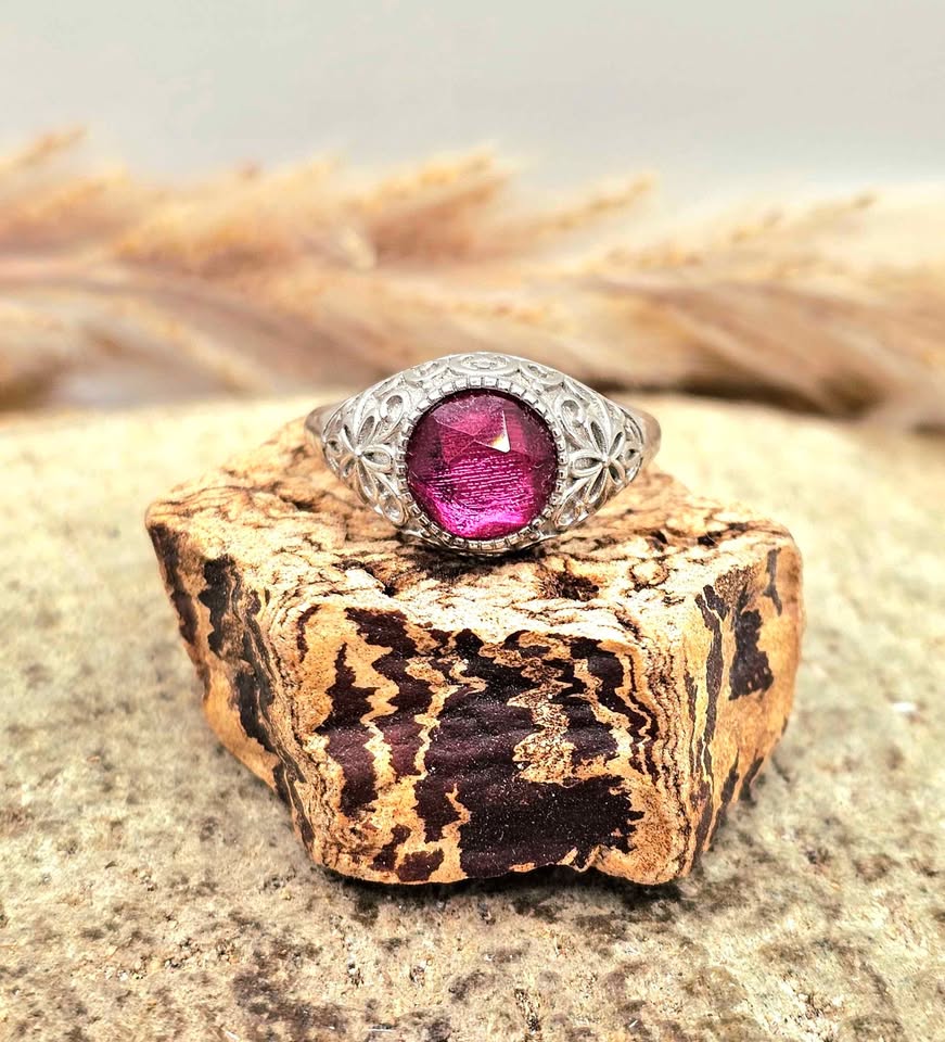 Genuine Pink Meteorite S925 Ring