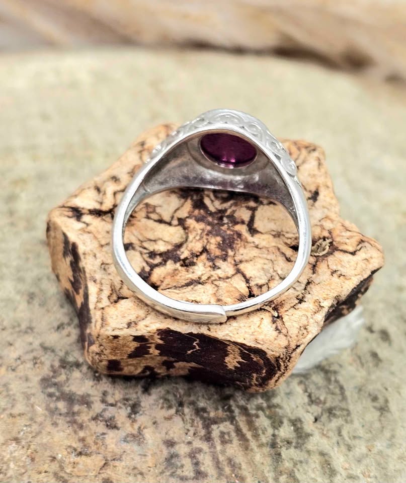 Genuine Pink Meteorite S925 Ring