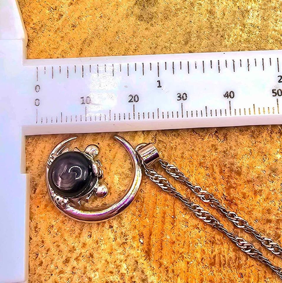 Nature Cat Eye Flash Silver Obsidian Tiger King Pendant Necklace