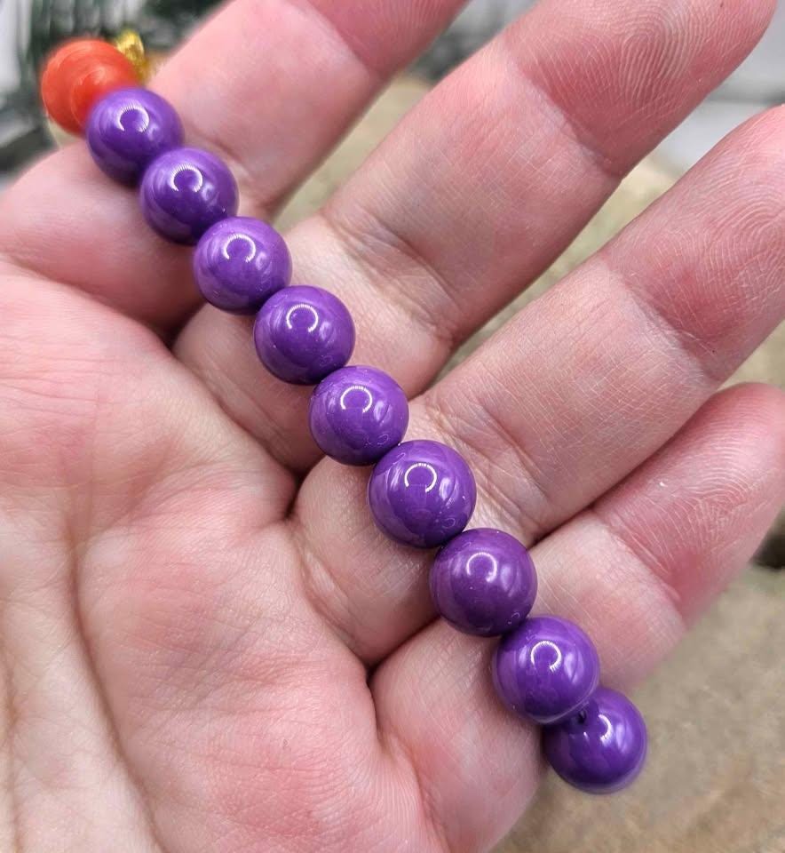 Nature Purple Mica Green Jasper Chakra Bracelet