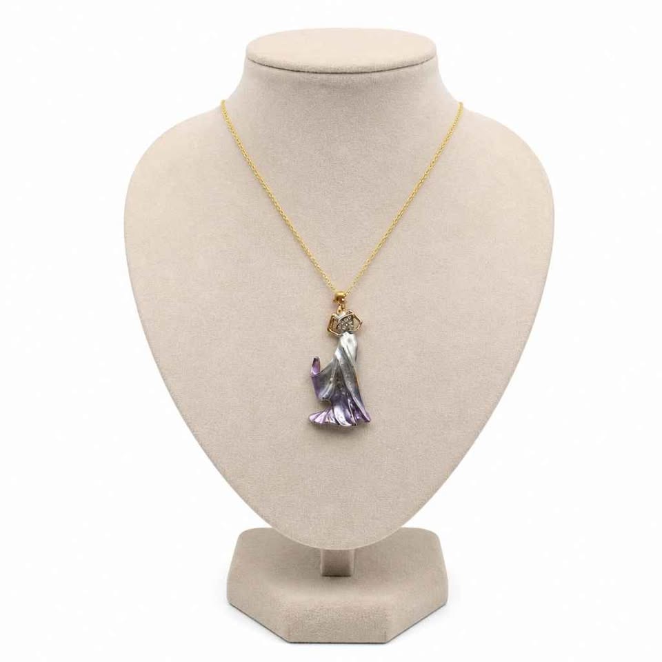 Elegant Lady Brooch Pendant Necklace