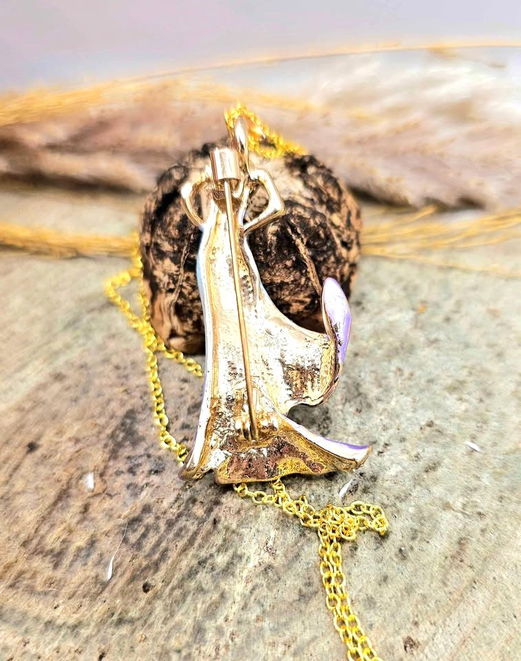 Elegant Lady Brooch Pendant Necklace