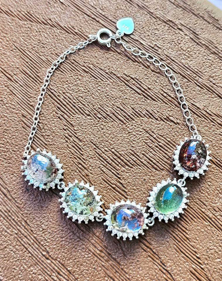 Natural garden quartz silver tone link bracelet — My Aura Gemstones