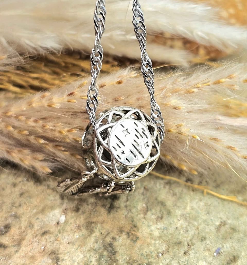Genuine Canadian Ammolite Dream Catcher Pendant Necklace – 925 Sterling Silver
