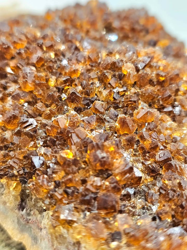 Natural Amethyst Honey Cluster Specimen | Heat‑Treated Dark Honey Crystal | Flashy Point Display | Healing Crystal Décor