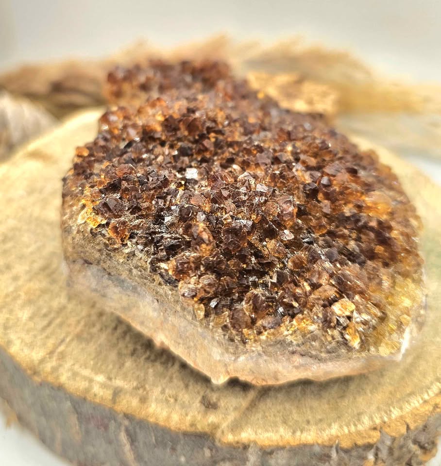 Natural Amethyst Honey Cluster Specimen | Heat‑Treated Dark Honey Crystal | Flashy Point Display | Healing Crystal Décor