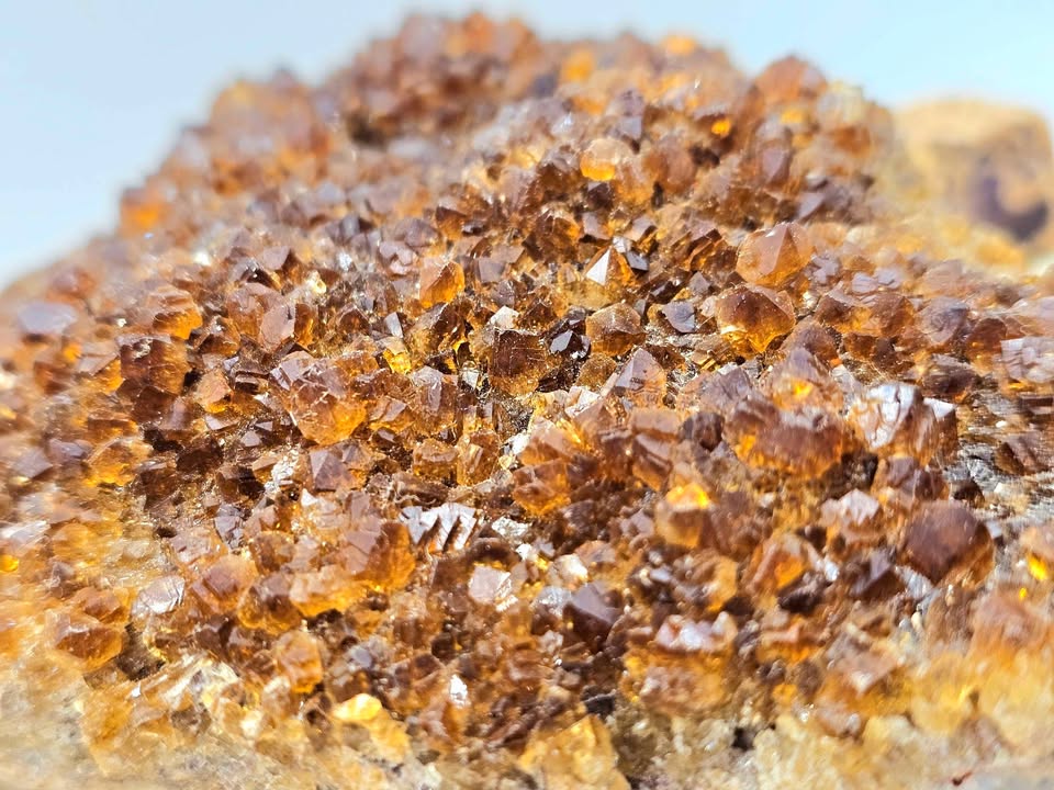 Natural Amethyst Honey Cluster Specimen | Heat‑Treated Dark Honey Crystal | Flashy Point Display | Healing Crystal Décor