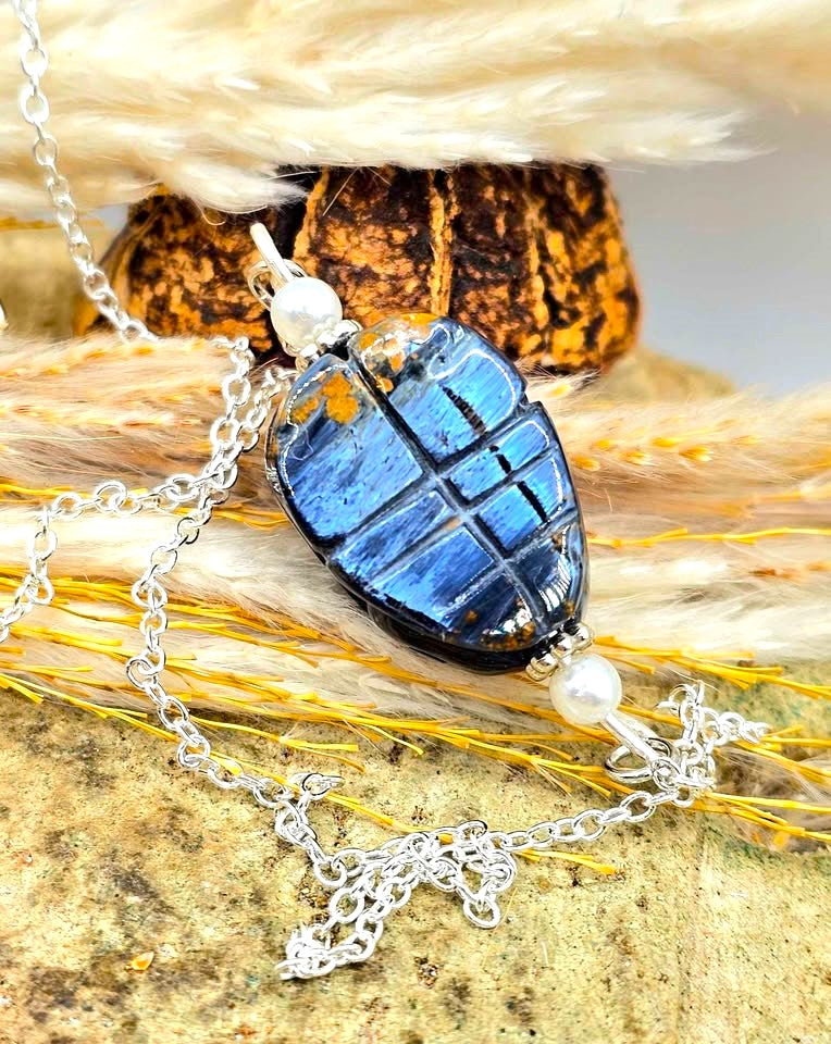 Natural Pietersite Rabbit Necklace featuring a hand-carved genuine gemstone rabbit pendant-My Aura Gemstones