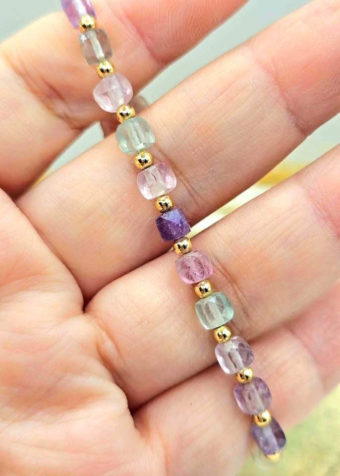 Fluorite Strawberry Quartz Pi Xiu Feng Shui Bracelet | Wealth Crystal Jewelry