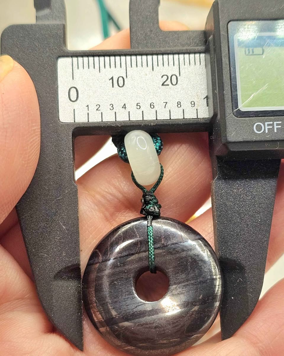 Sugilite healing crystal pendant with dark green cord and accent bead-My Aura Gemstones