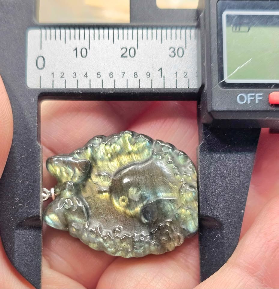 Labradorite Totoro Pendant Necklace-My Aura Gemstones