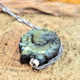 Labradorite Totoro Pendant Necklace-My Aura Gemstones