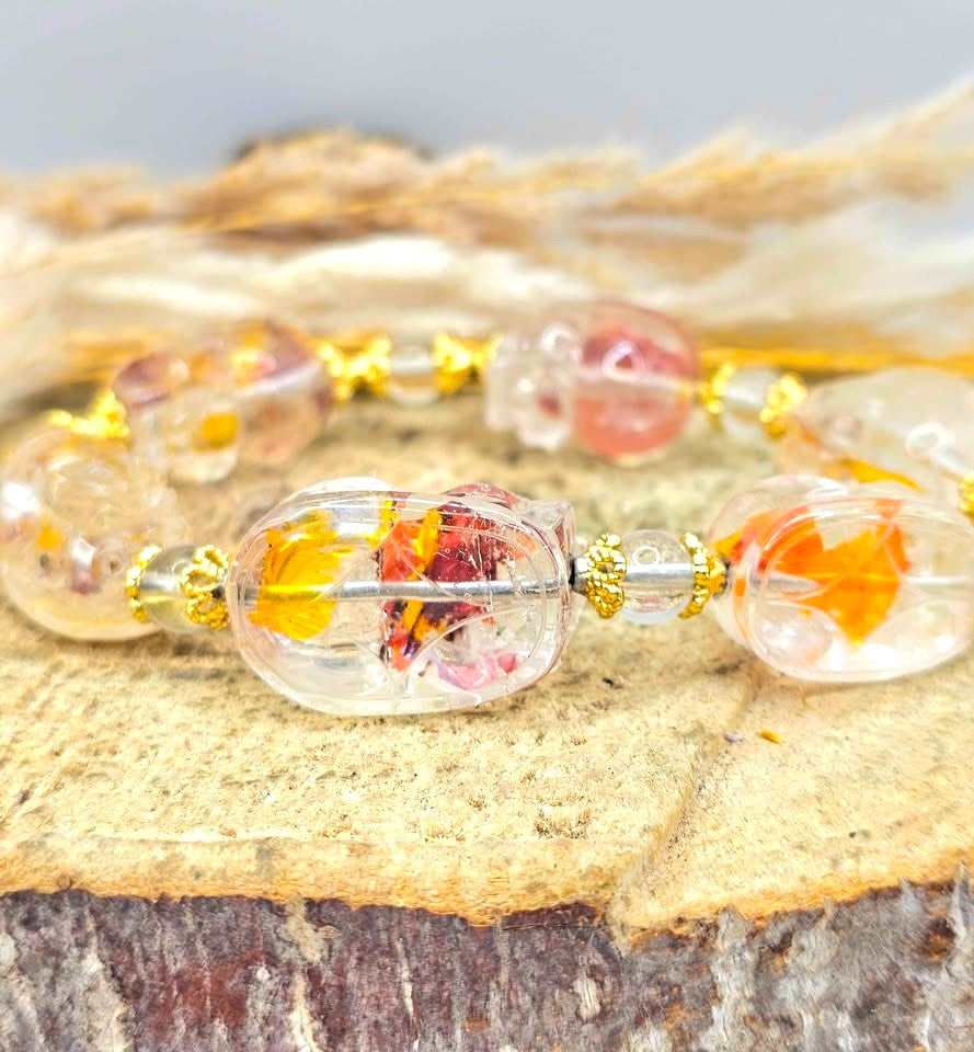 Hematoid Koi Quartz Pixiu bracelet for grounding, wealth, and emotional balance-My Aura Gemstones
