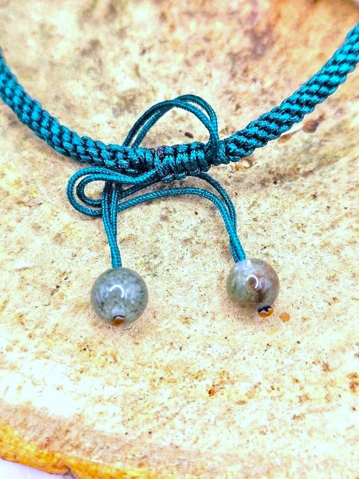 Natural garden quartz hand-carved penguin braided bracelet — My Aura Gemstones