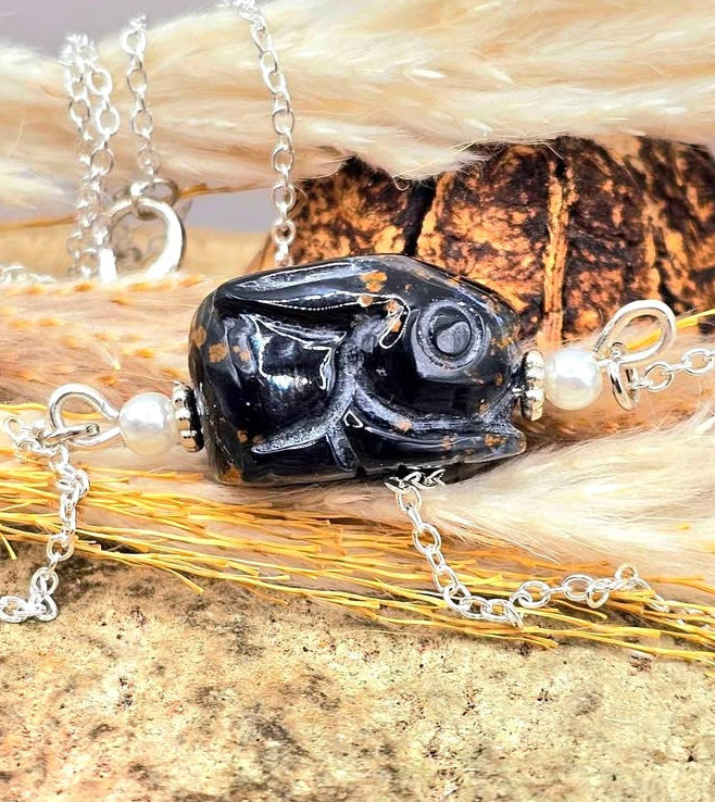 Natural Pietersite Rabbit Necklace featuring a hand-carved genuine gemstone rabbit pendant-My Aura Gemstones