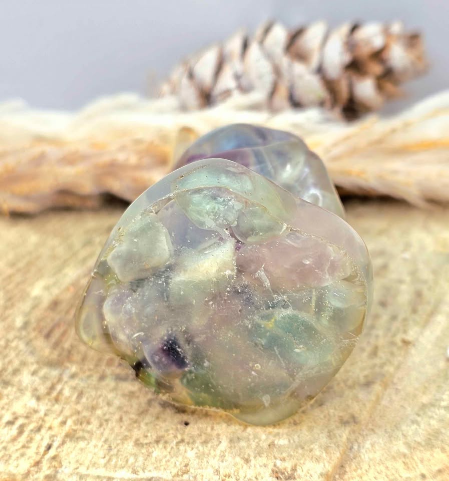 Natural Fluorite Crystal chips blessing rabbit crystal decor figure gift bottom view My Aura Gemstones