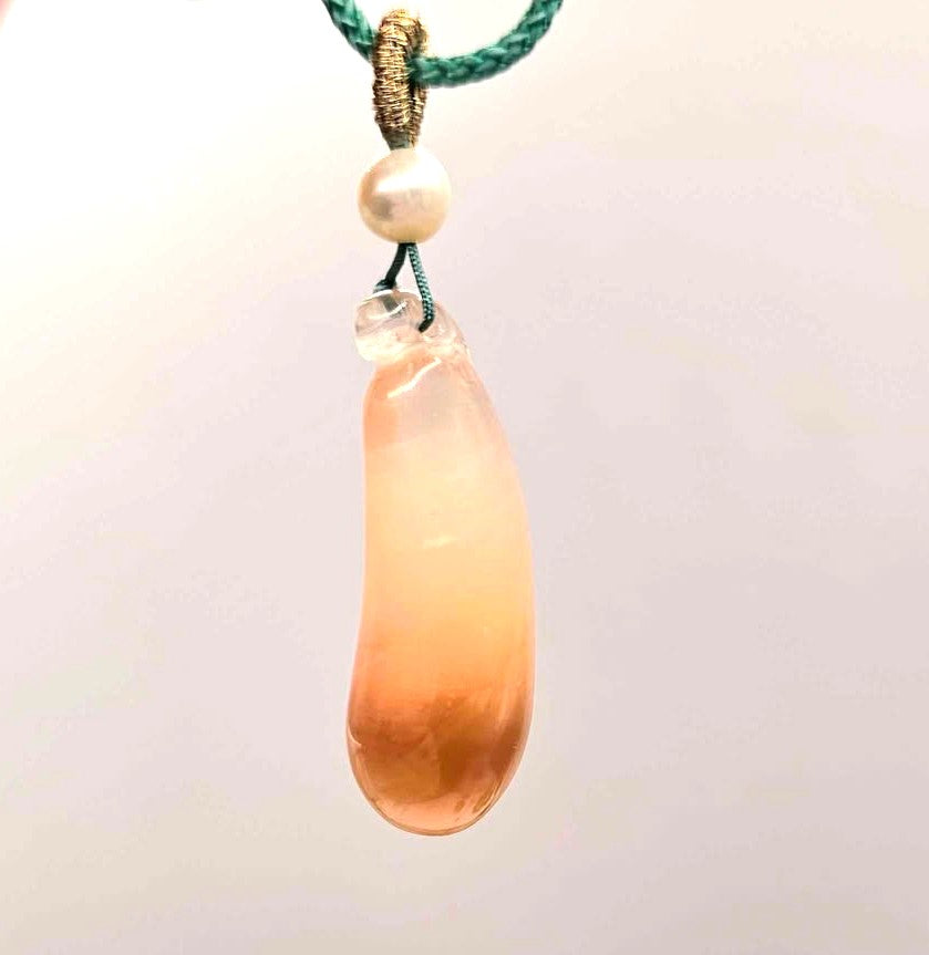 Healer quartz pepper pendant necklace side view — My Aura Gemstones