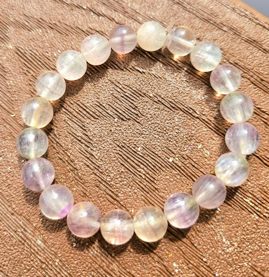 Premium grade nature icy fluorite 10mm round bead healing crystal bracelet — My Aura Gemstones