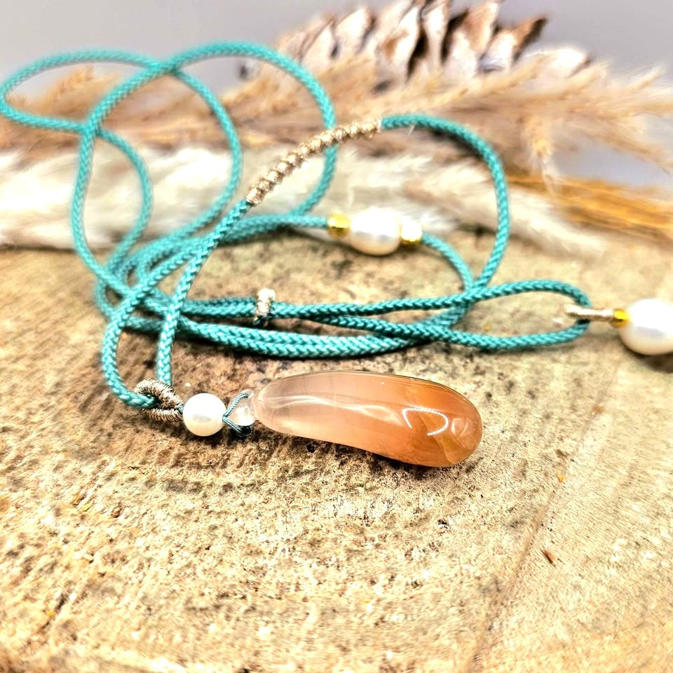 Healer quartz pepper pendant necklace stone detail — My Aura Gemstones