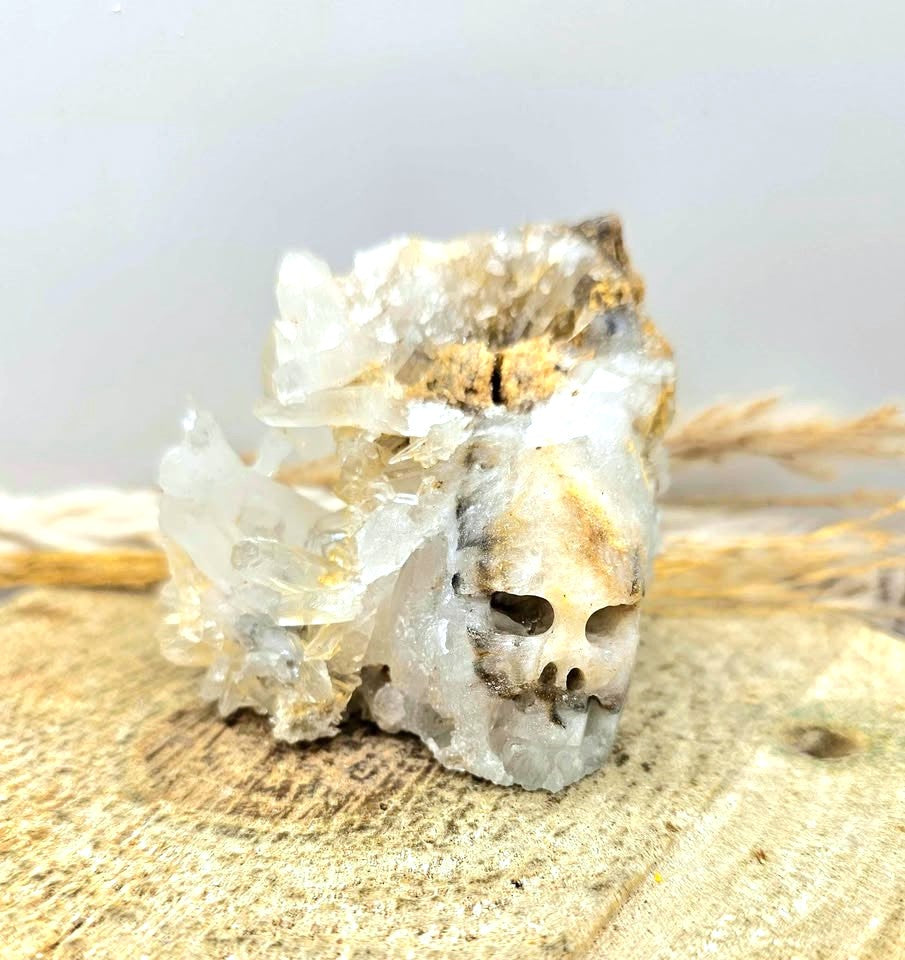 Crystal skull figurine detail, part of the Gothic Skull Duo bundle - My Aura Gemstones