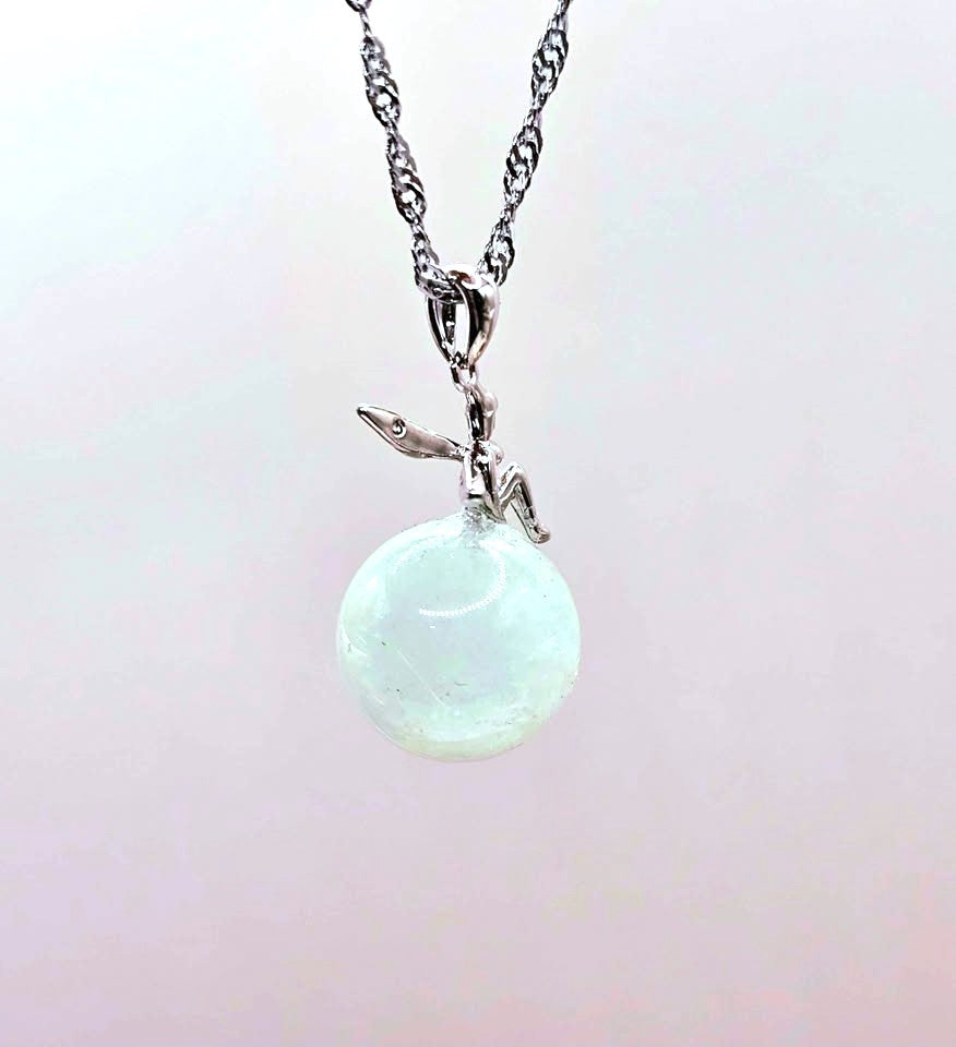 Natural blue morganite pendant necklace back view — My Aura Gemstones