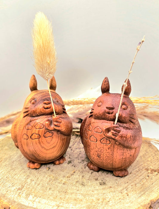Nature Wood Carved Totoro Incense Holder