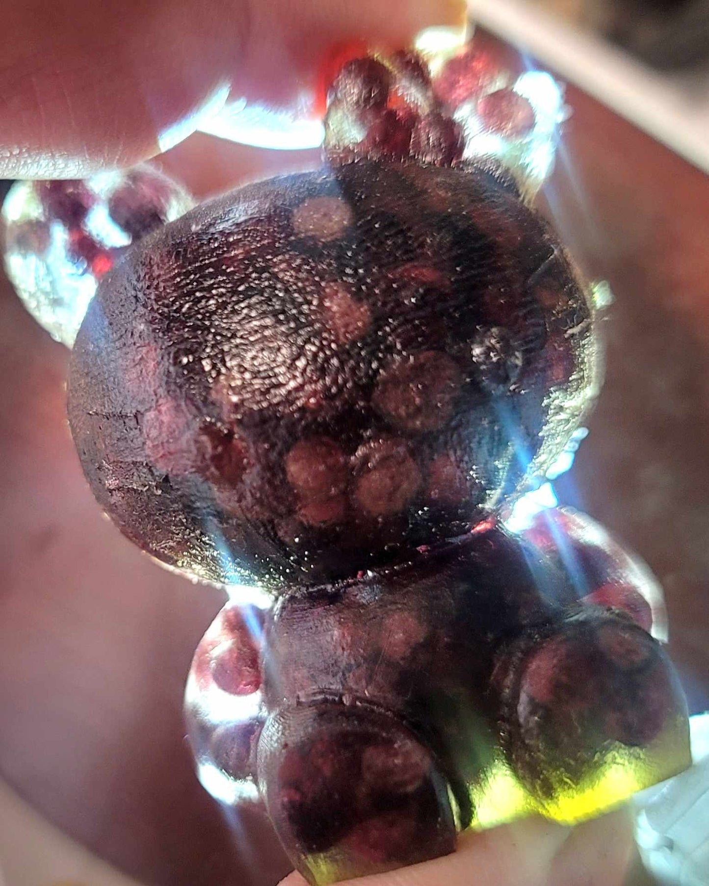 Adorable Nature Red Garnet Chips Filled Resin Sitting Kitty Cat Decor Figure