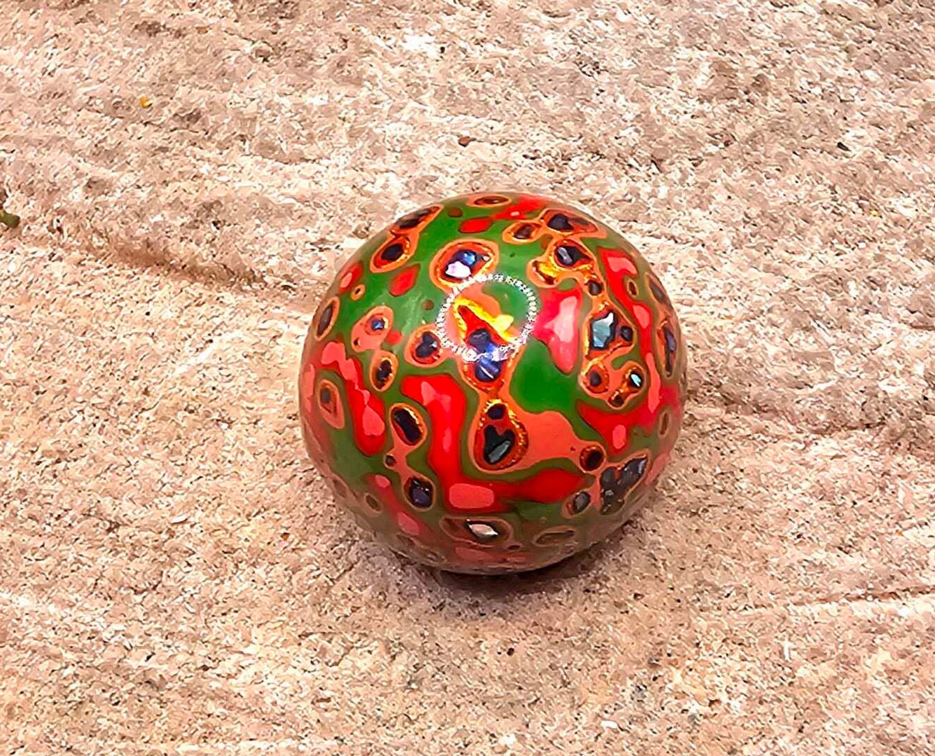 Chinese Nature Tree Lacquer Hand Painted Wood Bead Pendant Necklace