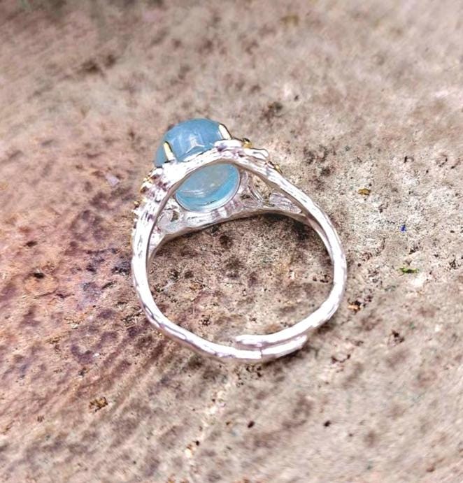 Nature Morganite Stone Adjustable Ring
